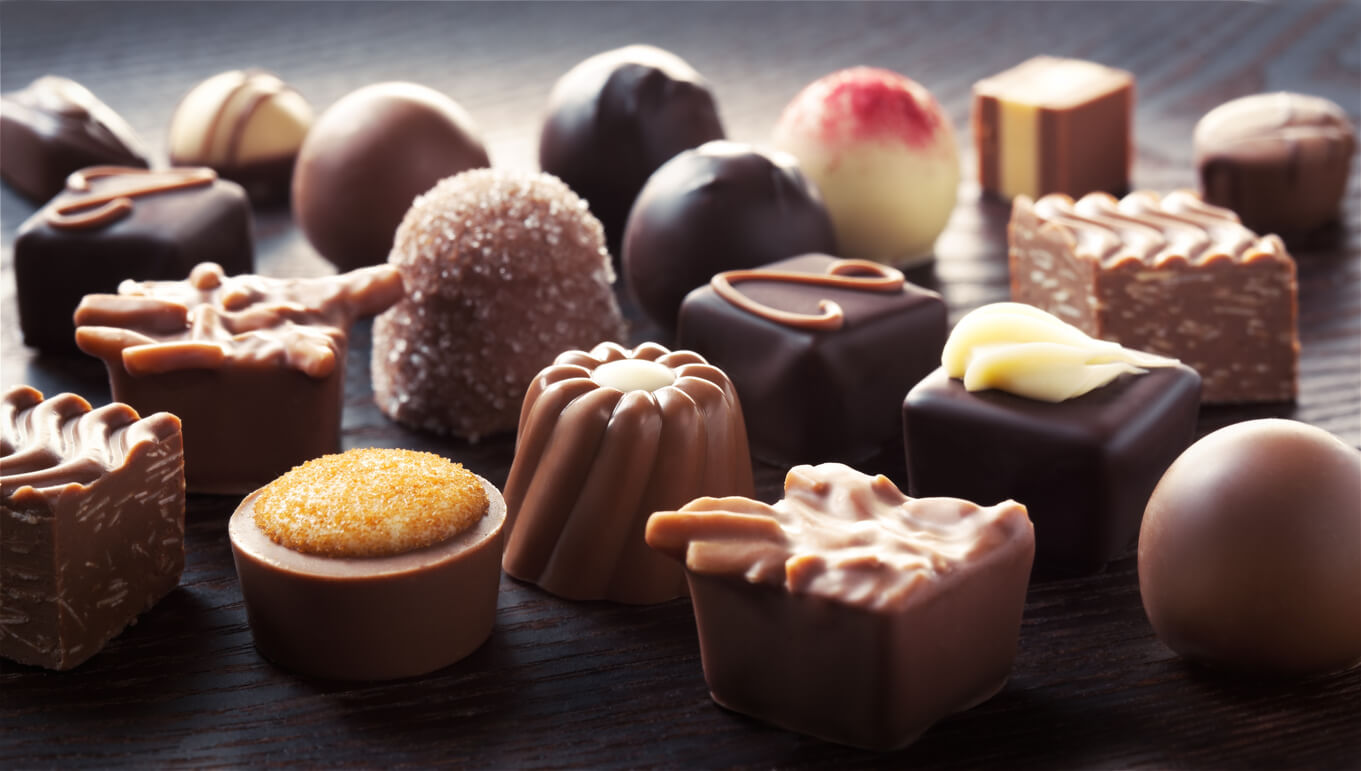 a variety of Belgian chocolates