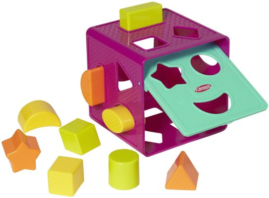 Playskool Form Fitter Shape Sorter Matching Activity Cube Toy with 9 Shapes