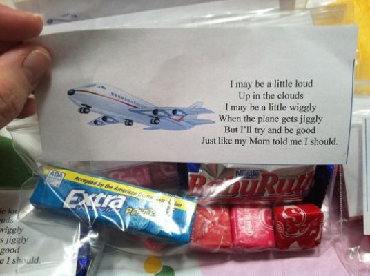 a baby goodie bag for air travel