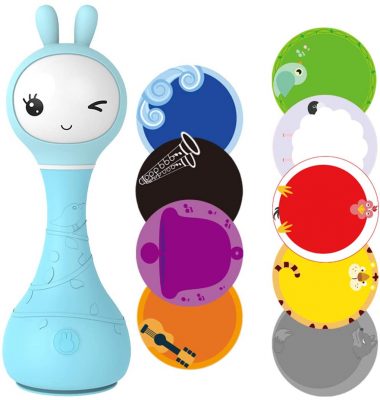 alilo Smarty Bunny Shake & Tell Musical Toy Rattle for Infants and Babies