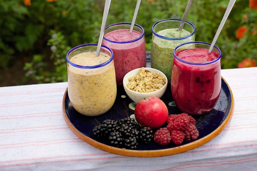 a variety of pregnancy smoothies