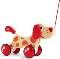walk-a-long puppy wooden pull toy